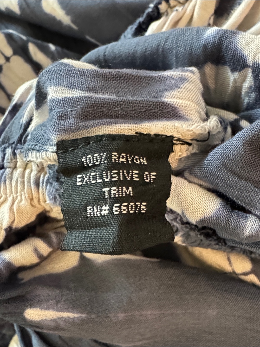 Raviya Navy & White Boho Tie-Dye Deep V Midi Dress/ Coverup, Lightweight - Picture 10 of 15